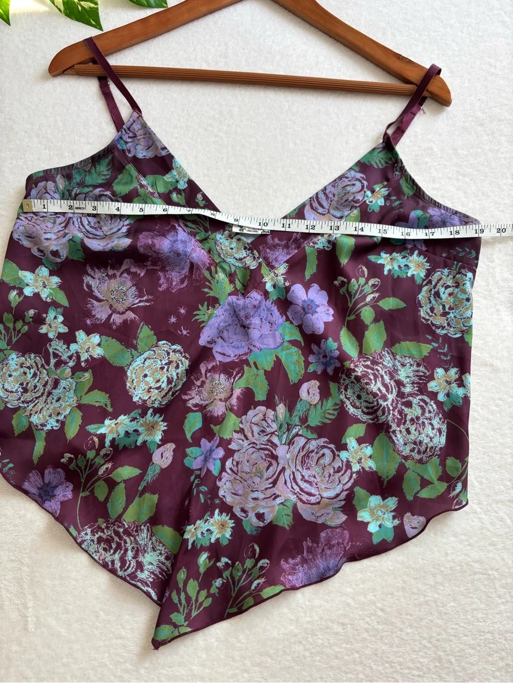 Free People | Women’s Intimately Floral Satin Cami in Burgundy L